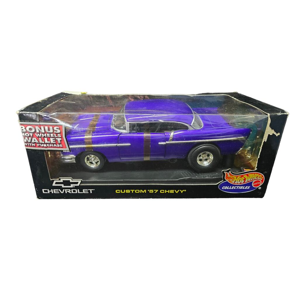 Hot Wheels Collectible Purple Chevrolet Custom '57 Chevy MT0897 1:18 Diecast Car
